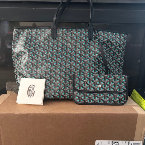 SOLD Goyard Saint Louis LEOplaine Claire Voie Teal Blue reversible t - Picture 1 of 14